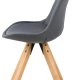ACT NORDIC Dima spisebordsstol - mrkegr stof og natur gummitr