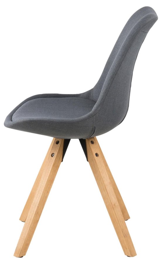 ACT NORDIC Dima spisebordsstol - mrkegr stof og natur gummitr