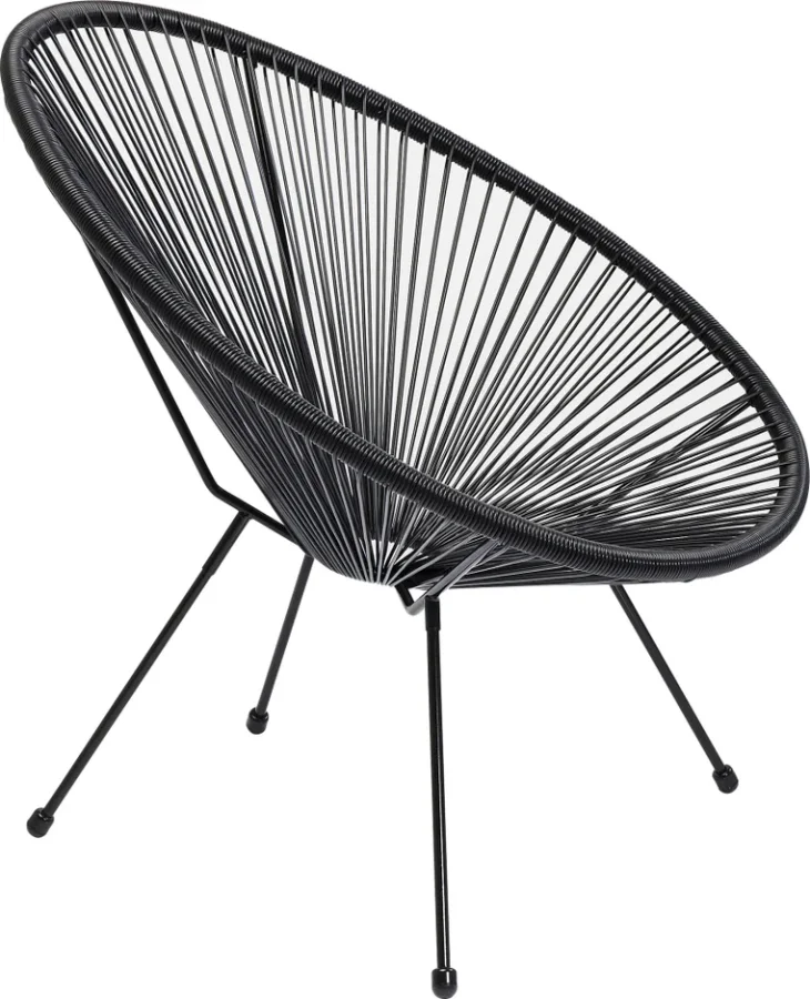 KARE DESIGN Acapulco Black lnestol/havestol - sort polyethylen og stl