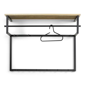 SPINDER DESIGN Rizzoli XL hattehylde, m. 10 knager og 1 bjlestang - natur eg og sort stl