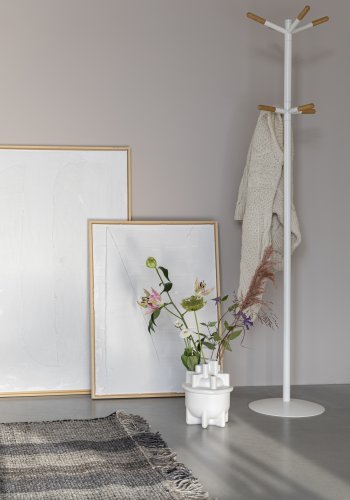 ZUIVER Wooden Tip stumtjener - hvid metal og natur tr