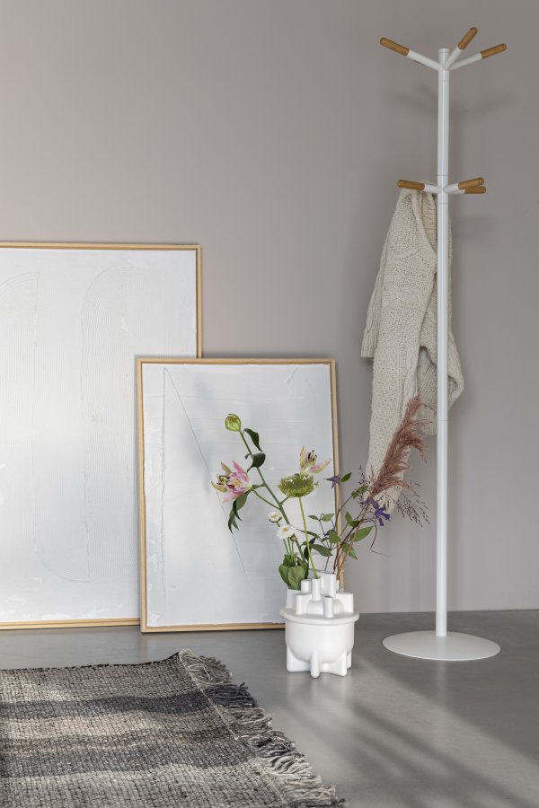 ZUIVER Wooden Tip stumtjener - hvid metal og natur tr