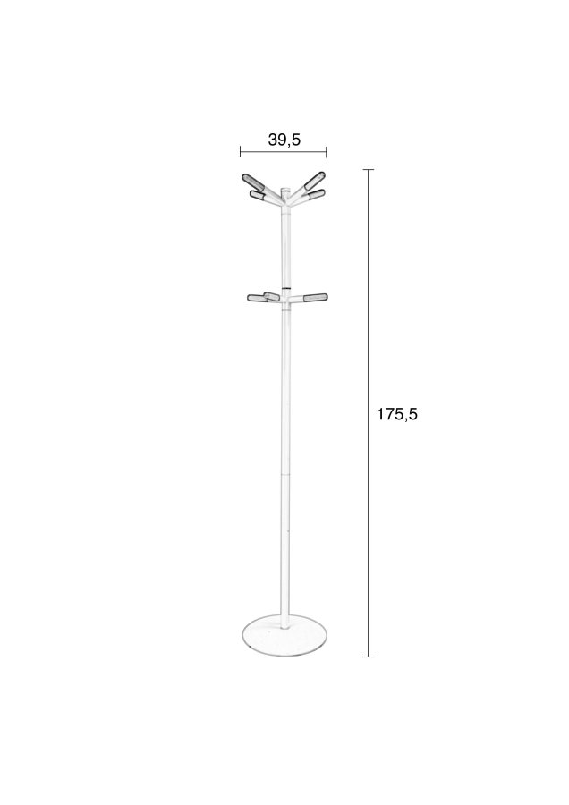 ZUIVER Wooden Tip stumtjener - hvid metal og natur tr