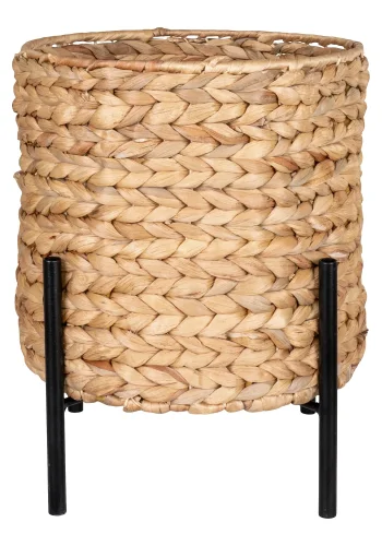 HOUSE NORDIC Antas planteskjuler, rund - natur vandhyacinth og sort metal (26,5)