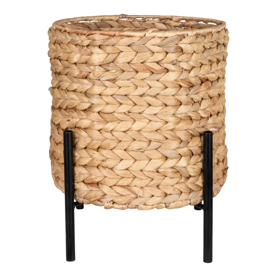 HOUSE NORDIC Antas planteskjuler, rund - natur vandhyacinth og sort metal (26,5)
