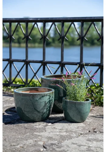 HOUSE NORDIC Krukke, fiberclay, grn, st af 3
