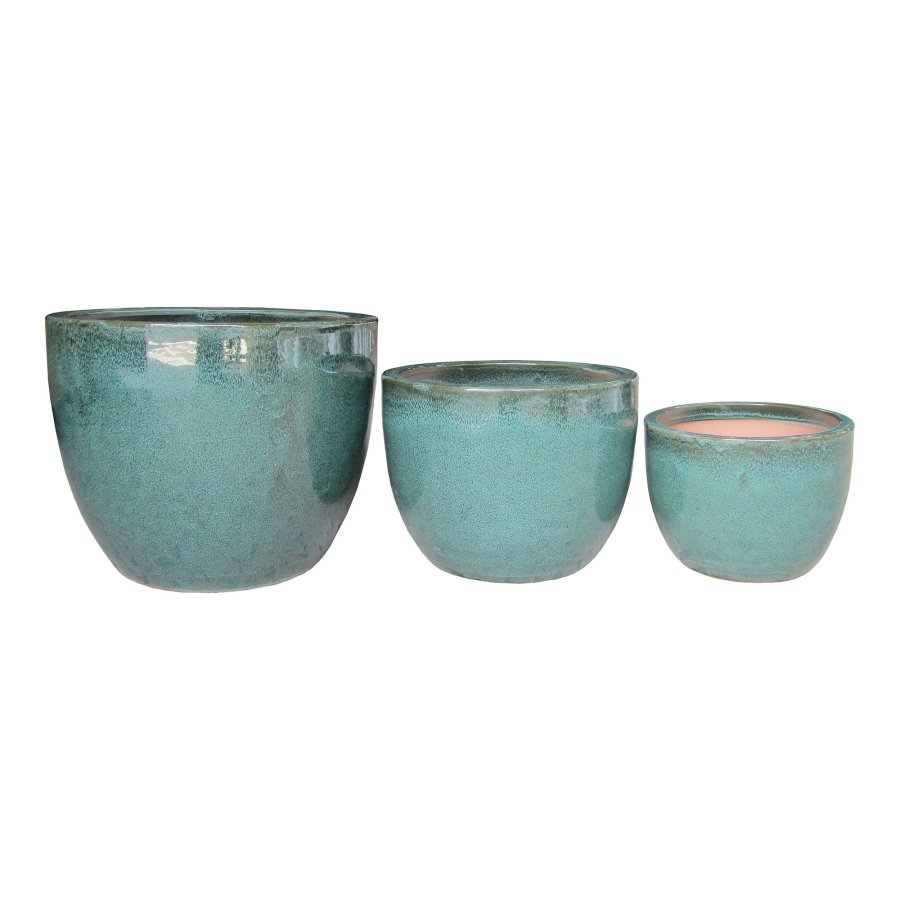 HOUSE NORDIC Krukke, fiberclay, grn, st af 3