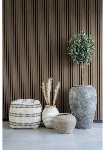 HOUSE NORDIC Capelo dekorationskrukke, rund - gr terracotta (47)