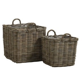 Arles kurv, m. hank, kvadratisk - gr kubu (st med 2)