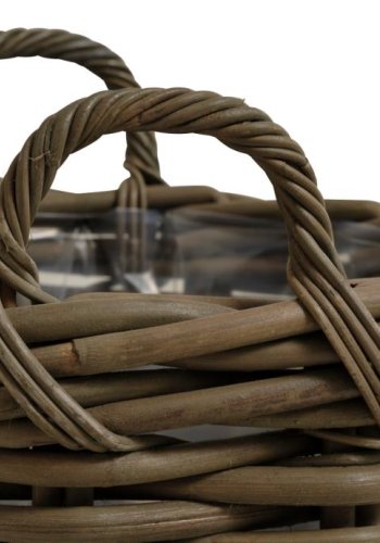 Arles kurv, m. hank, kvadratisk - gr kubu (st med 2)