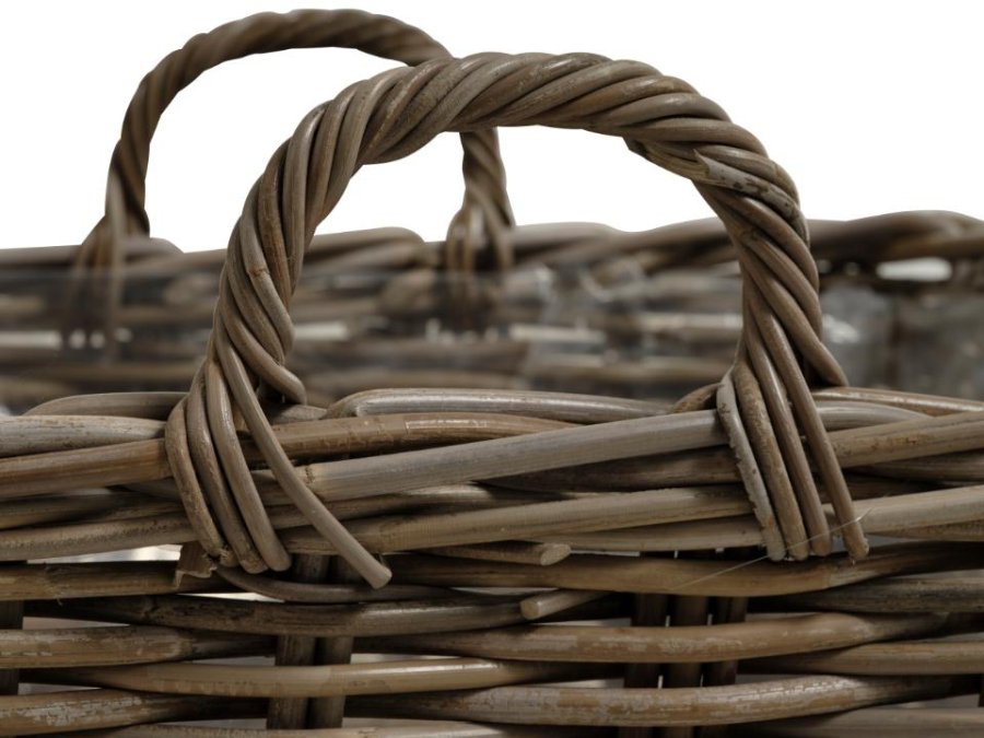 Arles kurv, m. hank, kvadratisk - gr kubu (st med 2)