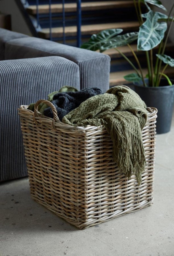 Arles kurv, m. hank, kvadratisk - gr kubu (st med 2)