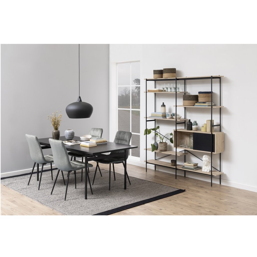 ACT NORDIC Angus spisebord - sort melamin ask  og sort metal (200x90)