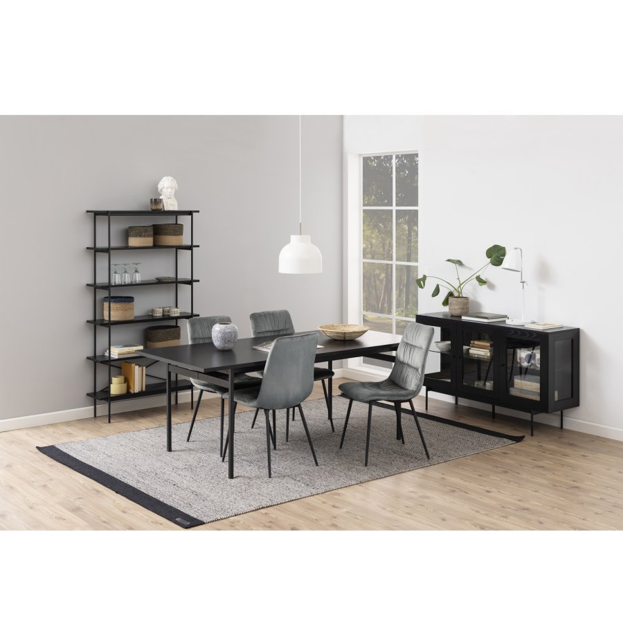 ACT NORDIC Angus spisebord - sort melamin ask  og sort metal (200x90)
