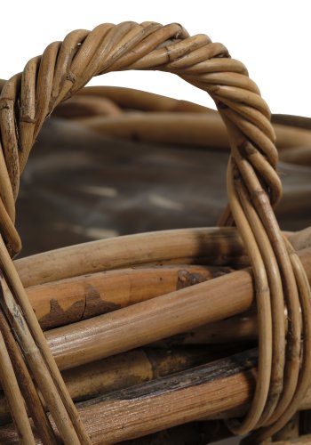 Calais kurv, lille, m. hank, kvadratisk - natur rattan (st med 2)