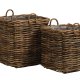 Calais kurv, stor, m. hank, kvadratisk - natur rattan (st med 2)