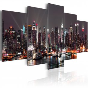 ARTGEIST Manhattan at night - New Yorks skyline trykt p lrred 