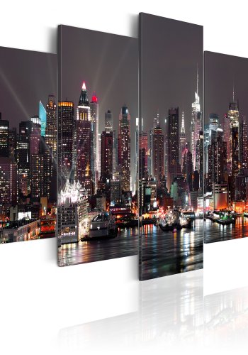 ARTGEIST Manhattan at night - New Yorks skyline trykt p lrred 