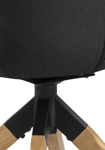 ACT NORDIC Aura spisebordsstol, m. armln og drejefunktion - mrkegr polyester og natur gummitr