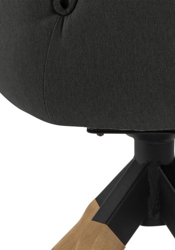 ACT NORDIC Aura spisebordsstol, m. armln og drejefunktion - mrkegr polyester og natur gummitr