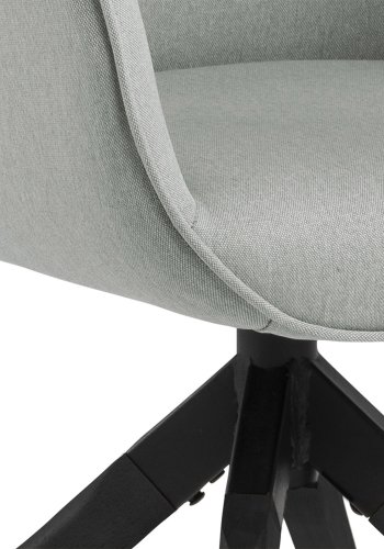 ACT NORDIC Aura spisebordsstol, m. armln og drejefunktion - lysegr polyester og sort gummitr
