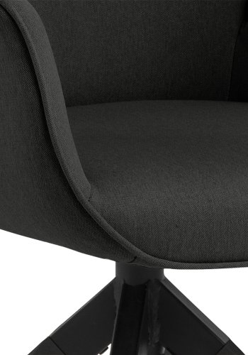 ACT NORDIC Aura spisebordsstol, m. armln og drejefunktion - mrkegr polyester og sort gummitr
