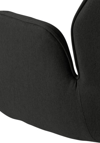 ACT NORDIC Aura spisebordsstol, m. armln og drejefunktion - mrkegr polyester og sort gummitr