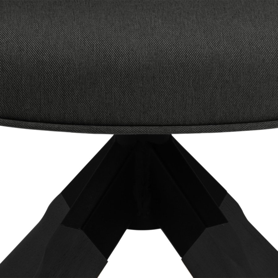 ACT NORDIC Aura spisebordsstol, m. armln og drejefunktion - mrkegr polyester og sort gummitr