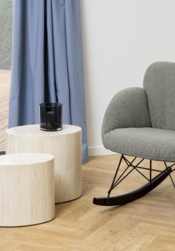 ACT NORDIC Mice sofabord, oval - beige travertinpapir (st af 2)