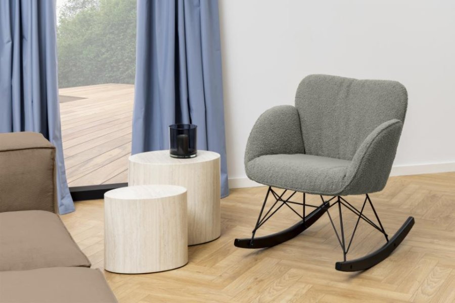 ACT NORDIC Mice sofabord, oval - beige travertinpapir (st af 2)