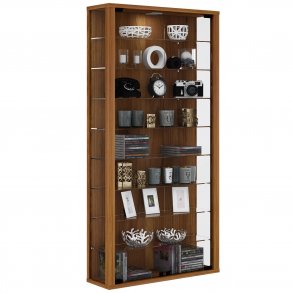 Vitrosa Maxi vgskab uden LED, m. 2 lger og 8 hylder - glas og natur tr