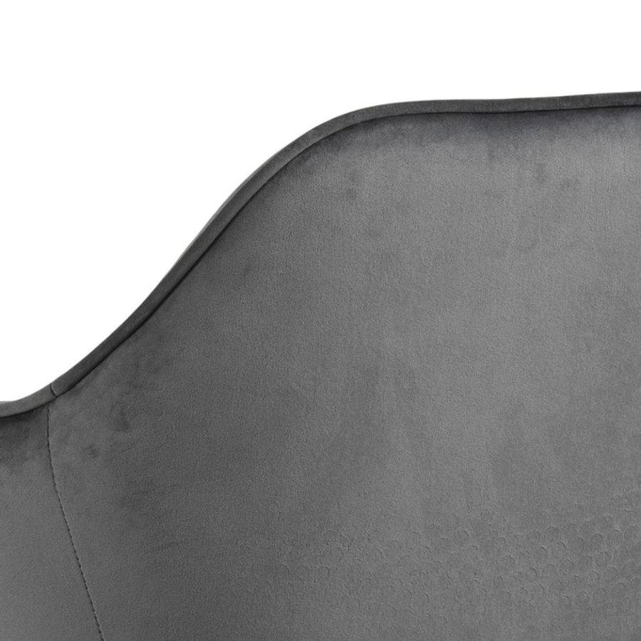 ACT NORDIC Brooke barstol, m. armln, rygln og fodsttte - mrkegr polyester og sort metal