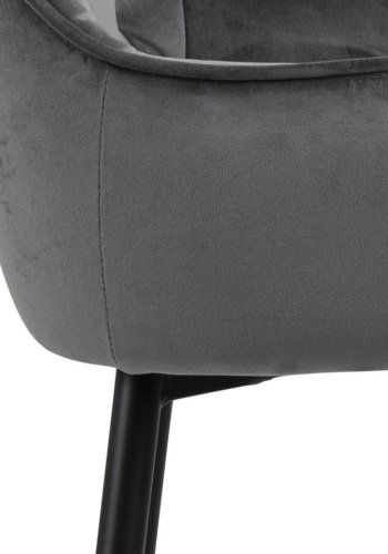 ACT NORDIC Brooke barstol, m. armln, rygln og fodsttte - mrkegr polyester og sort metal
