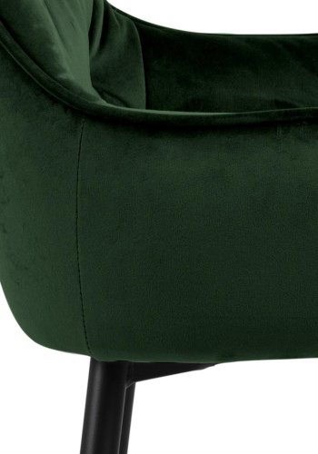 ACT NORDIC Brooke barstol, m. armln, rygln og fodsttte - grn polyester og sort metal