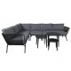 VENTURE DESIGN Roxo hjrnesofa st - gr hynder, sort polyester reb og aluminium