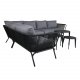 VENTURE DESIGN Roxo hjrnesofa st - gr hynder, sort polyester reb og aluminium