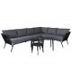 VENTURE DESIGN Roxo hjrnesofa st - gr hynder, sort polyester reb og aluminium