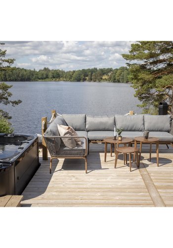 VENTURE DESIGN Roxo - Corner sofa - Brown/grey