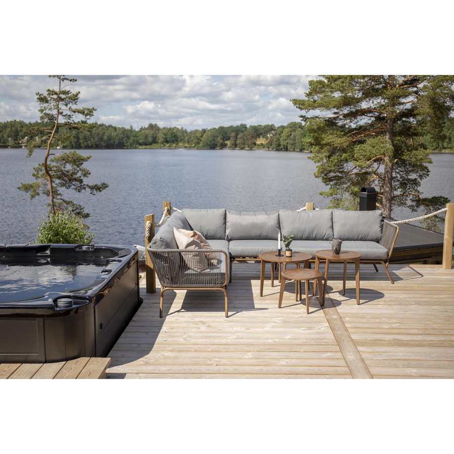 VENTURE DESIGN Roxo - Corner sofa - Brown/grey