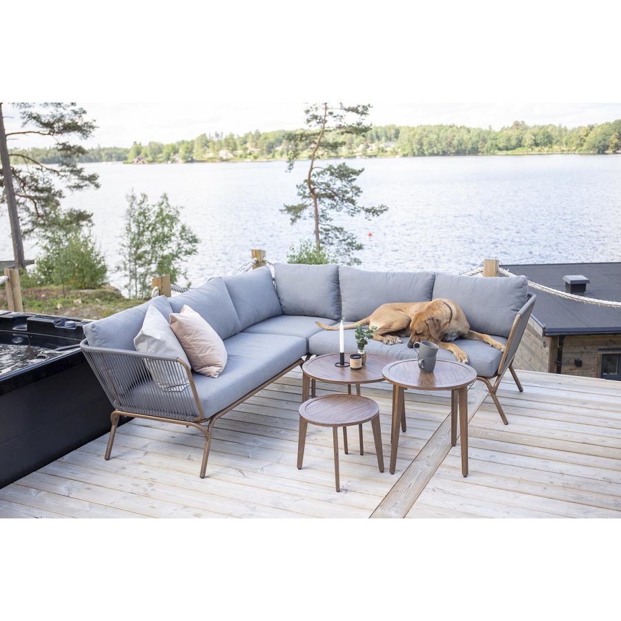 VENTURE DESIGN Roxo - Corner sofa - Brown/grey