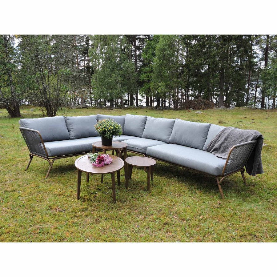 VENTURE DESIGN Roxo - Corner sofa - Brown/grey