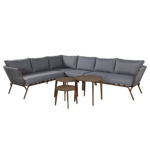 VENTURE DESIGN Roxo - Corner sofa - Brown/grey