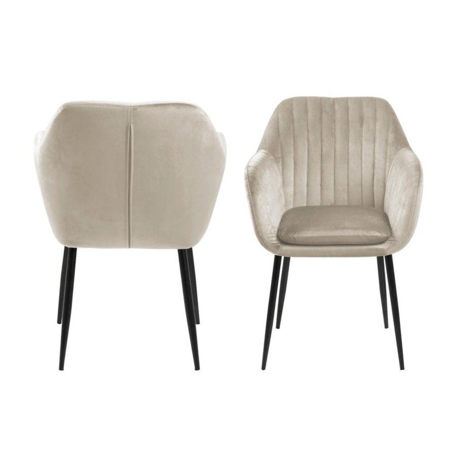 ACT NORDIC Emilia lnestol, m. armln - sand polyester og sort metal