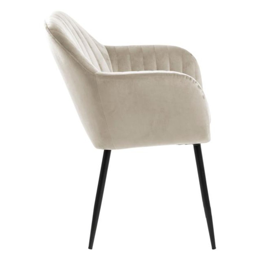 ACT NORDIC Emilia lnestol, m. armln - sand polyester og sort metal