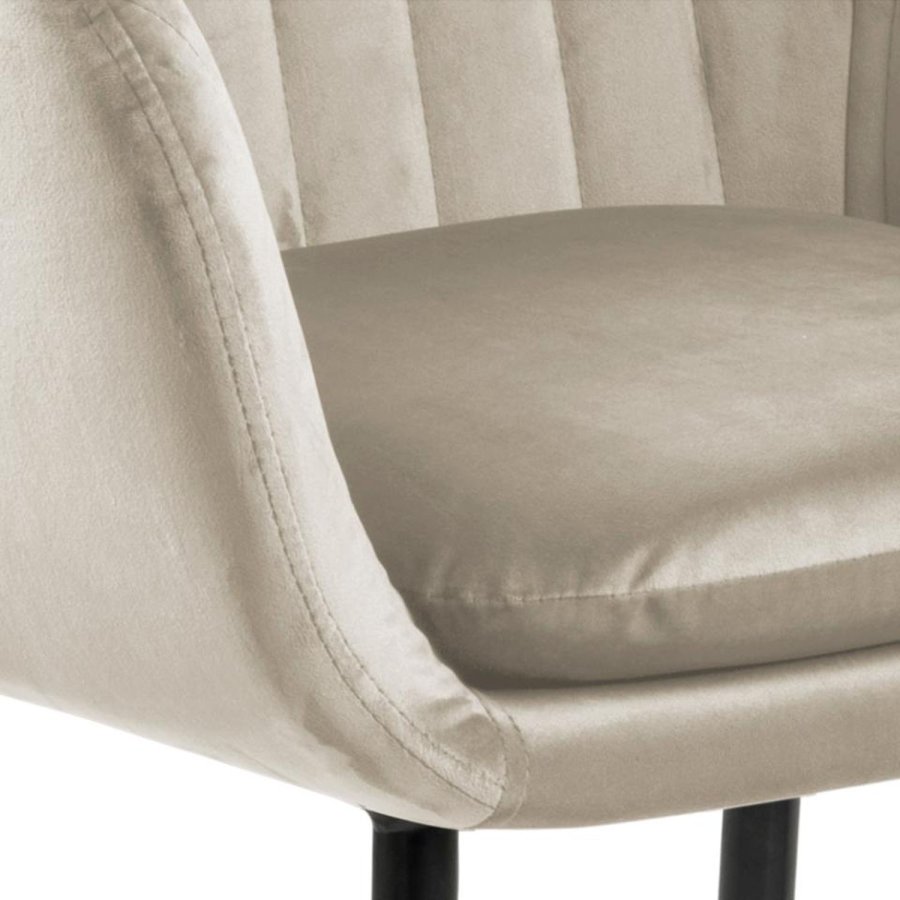 ACT NORDIC Emilia lnestol, m. armln - sand polyester og sort metal