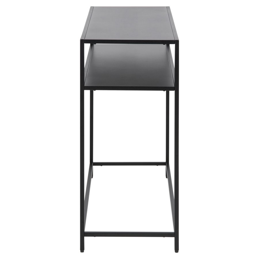 ACT NORDIC Newcastle konsolbord metal pulverlakeret ru mat sort, hylde 1 stk ben bund L:100 B:35 H:79 cm