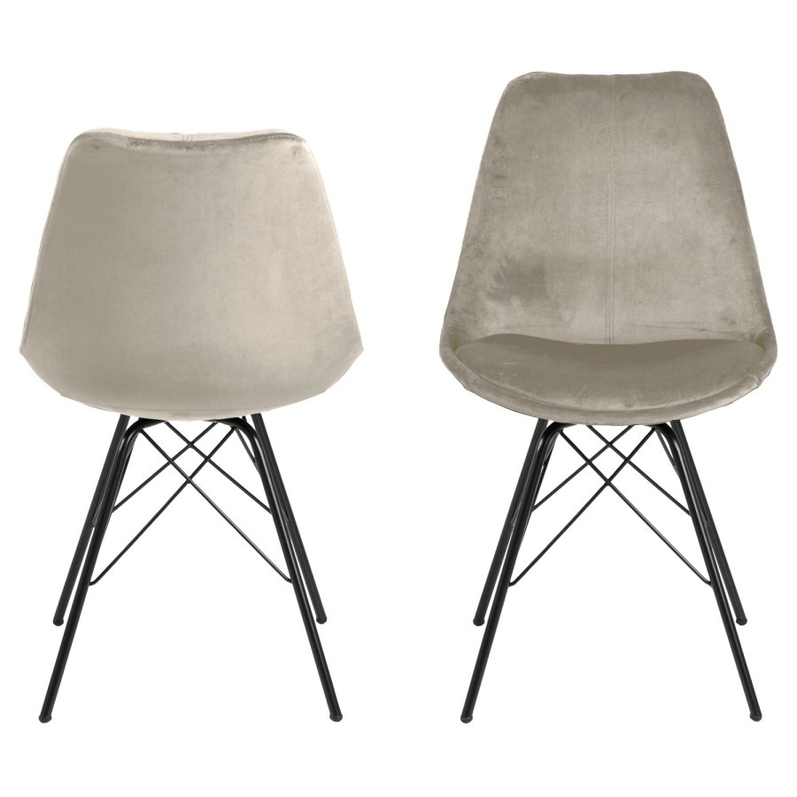 ACT NORDIC Eris spisebordsstol - sand polyester og sort metal 