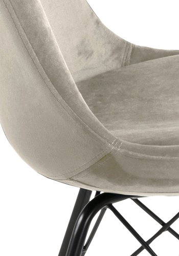 ACT NORDIC Eris spisebordsstol - sand polyester og sort metal 
