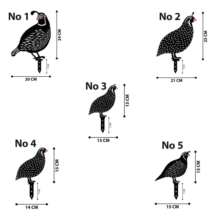NORDVÄRK dekorations Vagtler til haven - sort metal (st med 5)