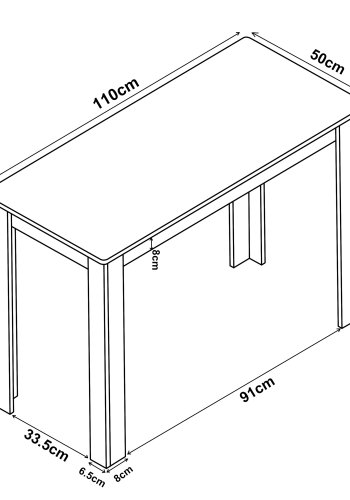 VCM NORDIC Esal 110 spisebord, rektangulr - hvid tr (110x50)
